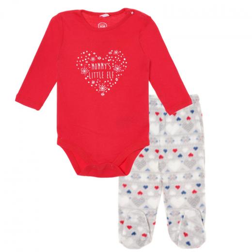 Cool Club Baby  Kicks And Bodysuit Set, Red And Grey Color