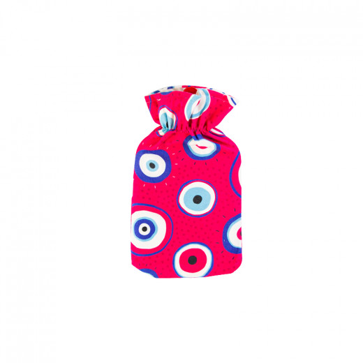 Heat Pack With Fabric Cover Designed With Eyes, Pink Background, 1700 Ml