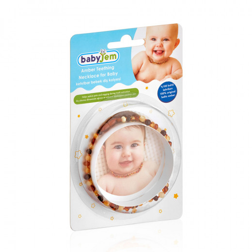 BabyJem Amber Teething Necklace, Multi-Color