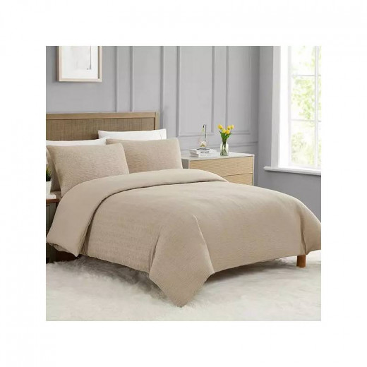 Nova Home Crinkled Comforter Single /Twin Single, Beige Color ,3 Pieces