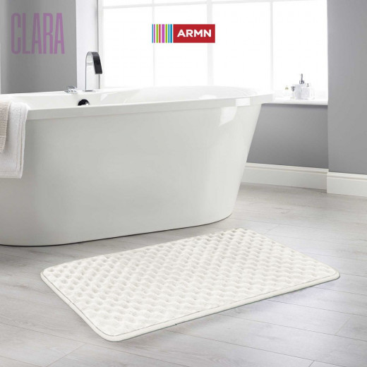 ARMN Clara Memory Foam Bath Rug, White Color, 60*90 Cm