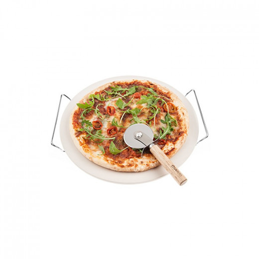 Ibili Pizza Stone With Base, 33cm