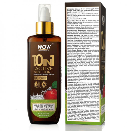 Wow Skin Science 10 in 1 Miracle Apple Cider Toner, 200ml