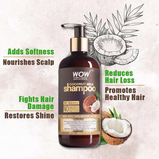 Wow Skin Science Coconut Milk Shampoo, 300ml