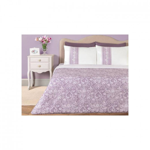 Madame Coco Florent Single Ranforce Printed Duvet Cover Set, Purple Color