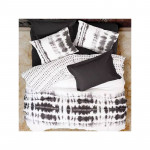 Nova Home Duvet Cover Set ,100% Cotton, Black Color, King Size, 4 Pieces