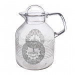 Al-Hoora Ramadan Pitcher with Lid, Silver & Clear 1.8 Liter