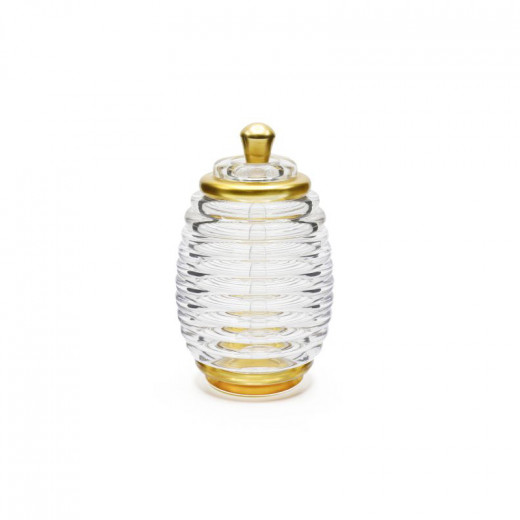 Al Hoora Acrylic Honey Jar, Gold & Transparent