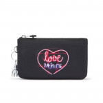 Kipling Creativity Pencil Pouch Bag 24h Love, Black Color