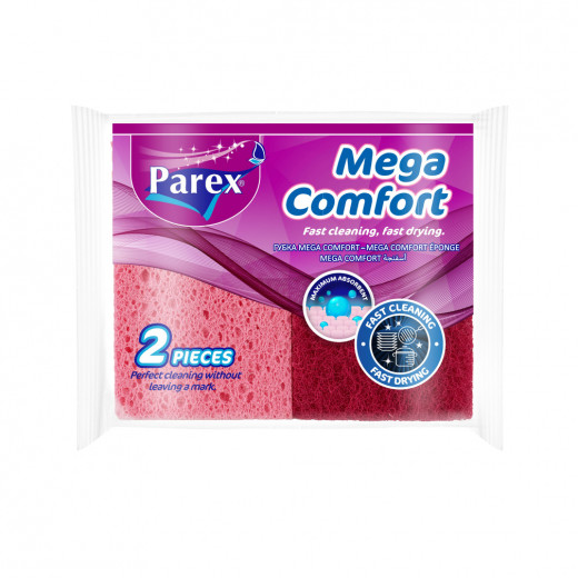 Parex  Sponge Mega Comfort Grooved, 2 Pieces