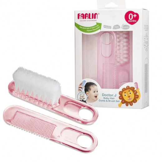 Farlin - Baby Comb & Brush Set, Pink