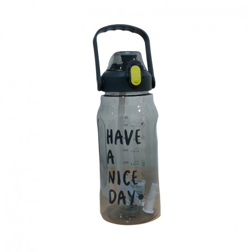 Water Bottle Transparent Black, 1500 Ml