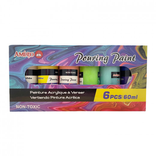 Amigo Pouring Paint, 60ml, 6 Pieces