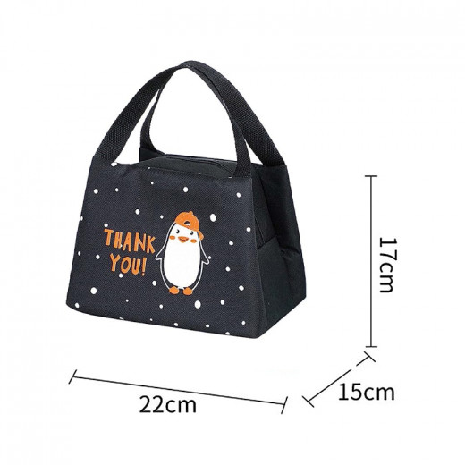 Amigo Lunch Bag, Penguin Design Black Color