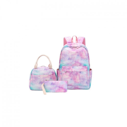 Girls School Backpack Backpack with Lunch Bag & Pencil Case Fushia