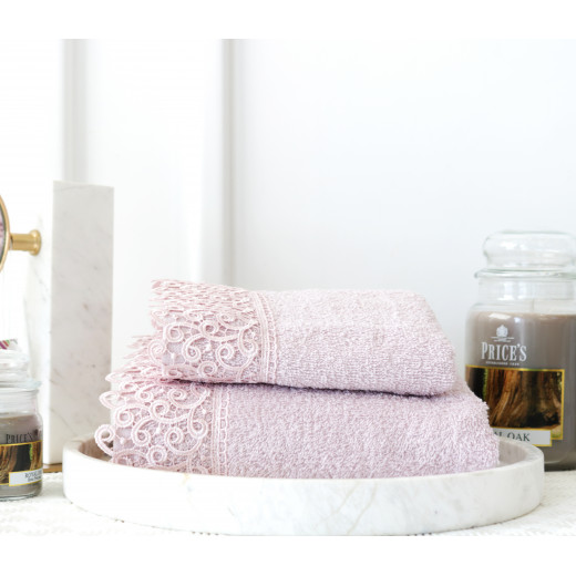 Dreams Ramage Towels - Dust Pink 2 Pieces