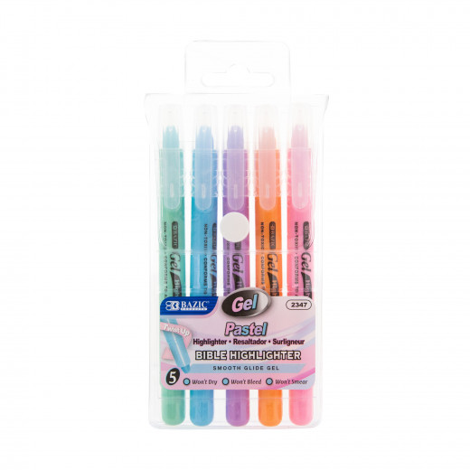 Bazic Gel Bible Highlighter Pastel Color, 5 Colors