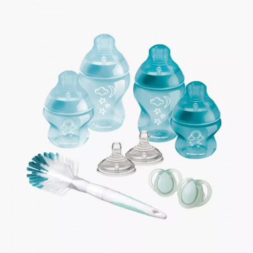 مجموعة أدوات بدء الرضاعة للأطفال حديثي الولادة المضاد للمغص  باللون ازرق,  من تومي تيبي