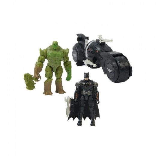 DC  Batman Vs Swamp Thing Figure Battle Pack With Armory Attack Batcycle