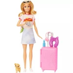 Barbie Doll and Accessories Travel Set with Puppy