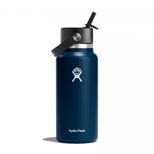 Hydro Flask 32 Oz Wide Mouth With Flex Straw Cap, Indigo Color, 946ml