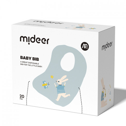 Mideer Disposable Baby Bib - Blue Bunny 20pcs