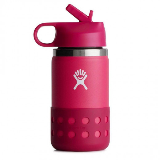 Hydro Flask | Stainless Steel Wide Mouth Straw Lid Bottle, Burgundy 354 ml