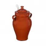 La Dehesa Clay Jar with Spoon 2.5 Liter Brown