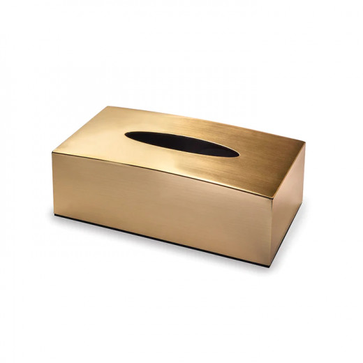 Vague Acrylic Tissue Box Metal Finish, Gold Color