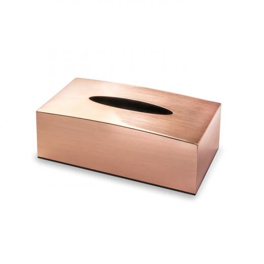 Vague Acrylic Tissue Box Metal Finish, Rose Gold Color