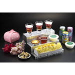 Vague Acrylic Display Dessert Set, Silver Color, Medium Size