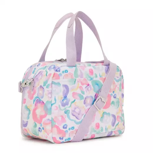 Kipling Miyo Insulated Medium Lunch Bag Aqua Flowers