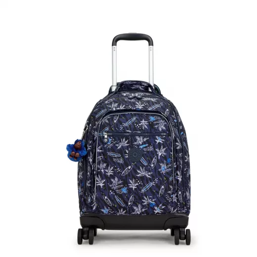 Kipling-New Zea-Large Wheeled Backpack Surf Sea Print