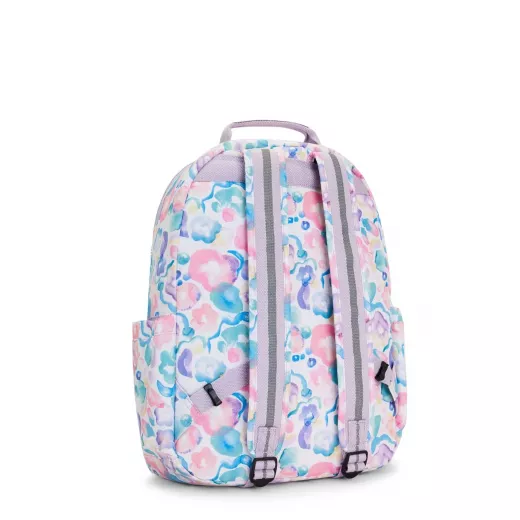 Kipling-Seoul Backpack Aqua Flowers, Large