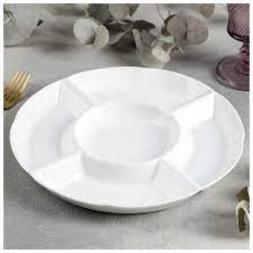 Wilmax  Divided Round Dish - White 25.5cm