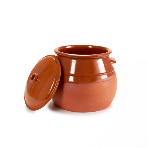 Arte Regal Brown Clay Belly Cooking Pot 2 Liter