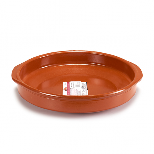 Arte Regal Clay Round Deep Plate with Handle, Brown Color, 22 Cm