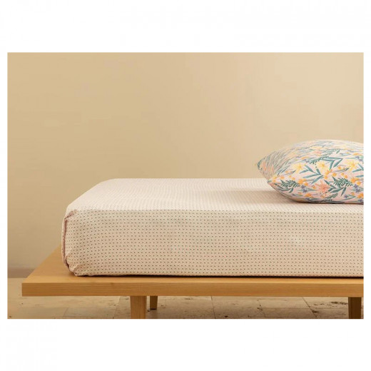 English Home Tetrad Easy-Iron Single Bed Sheet, Beige, 160x240 Cm