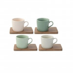 Easy Life Take a Break  Cups & Saucers Set in Box - Pastels 110ml 8-Piece