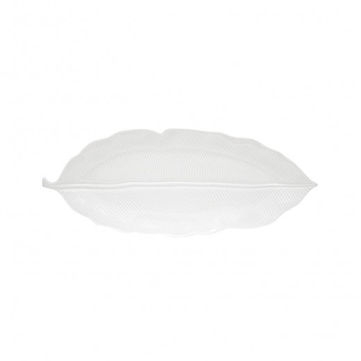 Easy Life Madagascar  Tropical Leaf Serving Platter in Box - White 39*16cm