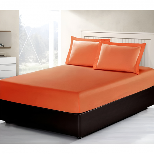ARMN Vero Fitted Sheet Set - Orange Queen-size 3-Piece