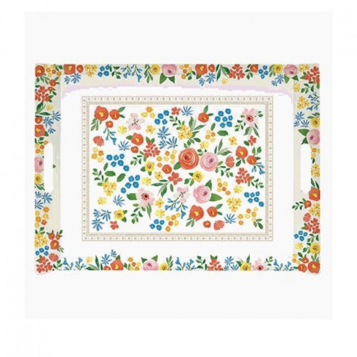 Easy Life Boho Flowers  Tray - Multicolored 52*37cm