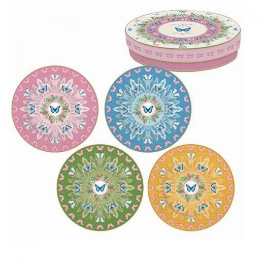 Easy Life Spring Parade Dessert Plate Set in Box - Multicolored  4-Piece