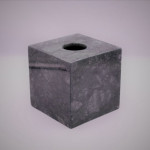 ARMN Carrera Square Marble Tissue Box - Black