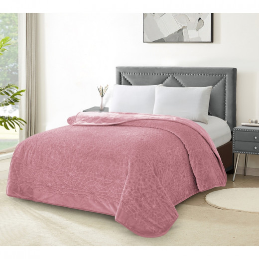 Nova home lynx engraved blanket - single/twin - pink