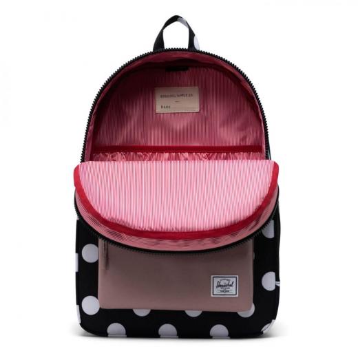 Herschel Heritage Youth BackPack  Polka Dot Black and White/Ash Rose XL