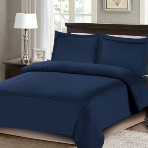 ARMN Nature soft King size Duvet Cover Set - Navy  4-Piece