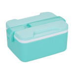 Two Layer Rectangle Lunch Box 9.7*13*9.2 centimeter / 1.6 Liter,  Turquoise Color