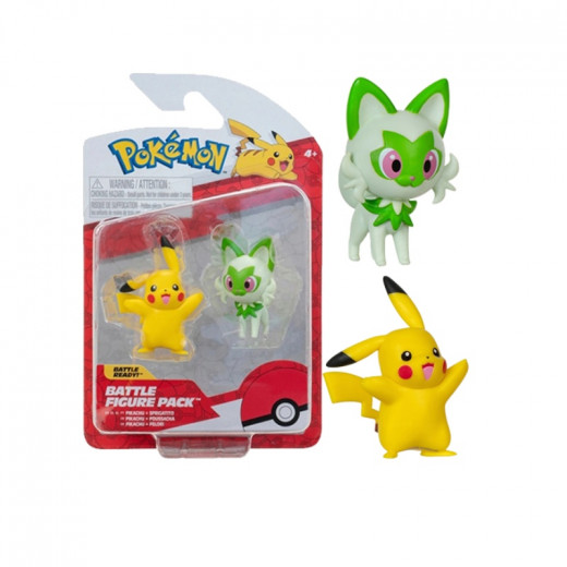 Pokemon Battle Pikachu Sprigatito Battle Figurines