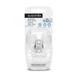 Suavinex Reat Round Wide Neck Slow Flow, Silicone 0+ Months